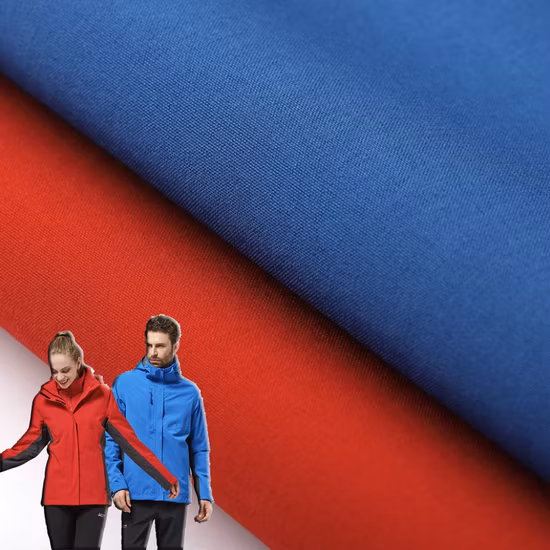 100% poliéster 100d tecido elástico de 4 vias tecido de lã polar colado tecido softshell de lã para roupas ao ar livre casacos de inverno jaqueta